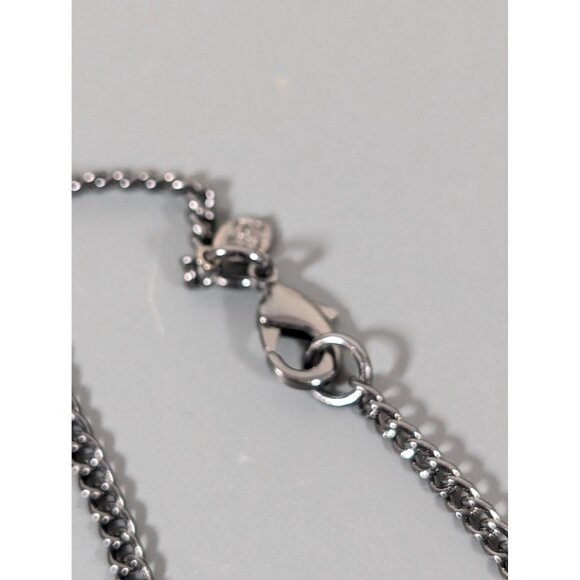 Premier Designs City Lights Gray Metallic Clear Bezel Long Layering Necklace 60" - Picture 8 of 10